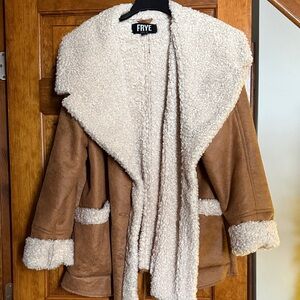 Frye Women's Tan Jacket with Cream Lining